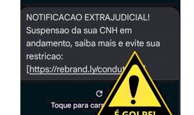 SMS com notificação extrajudicial de suspensão de CNH em nome do Detran-MS é golpe