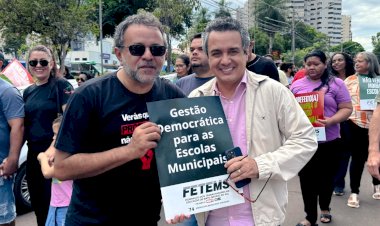 “Educação pública não se negocia, se defende”, diz Landmark ao somar forças com professores de Campo Grande