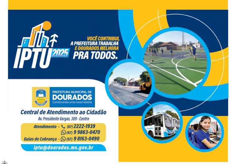 IPTU 2025 está lançado e cidadão já pode imprimir os boletos