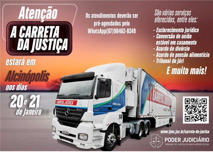 Carreta da Justiça inicia atendimentos de 2025 em Alcinópolis e Figueirão