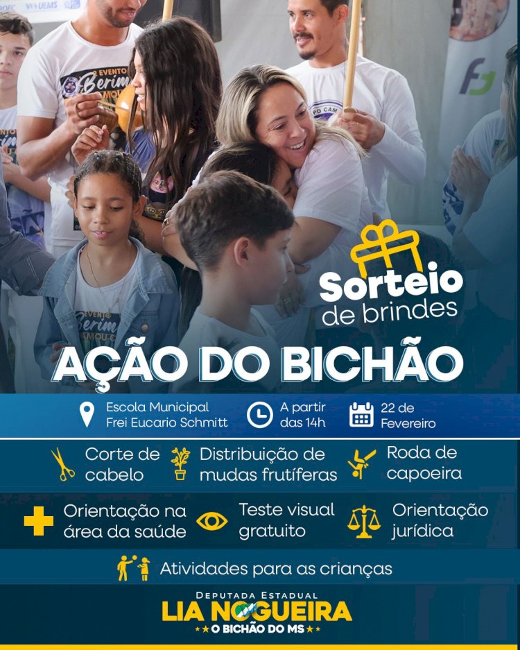 Ação do Bichão acontece hoje no Jardim dos Estados com serviços gratuitos e atividades para crianças