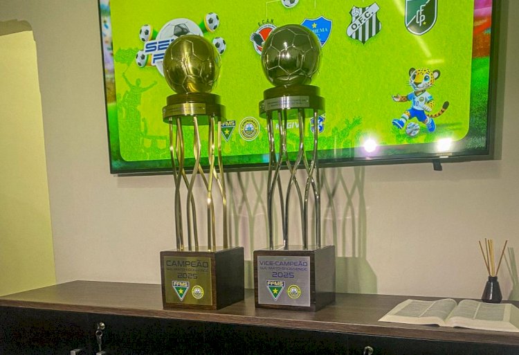 Troféus do Estadual 2025 são revelados em reunião na FFMS e impressionam dirigentes de clubes