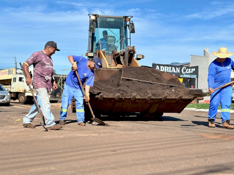 Prefeitura inicia mutirão de limpeza e operação tapa-buraco em todos os bairros de Nova Alvorada do Sul