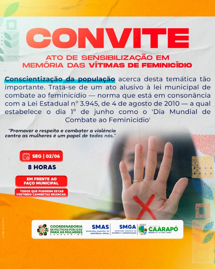 Caarapó realiza ato de sensibilização em memória das vítimas de feminicídio