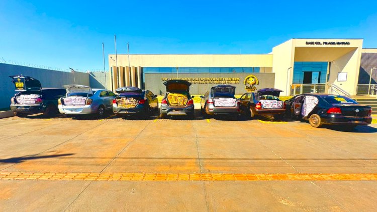 UNIÃO DO CRIME: DOF apreende comboio de carros carregados com drogas e cigarros